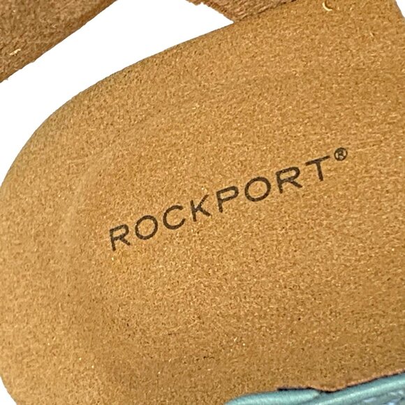 Rockport Cascade Blue Leather Strappy Slingback Zip Wedge Sandals NEW!! - Picture 3 of 13